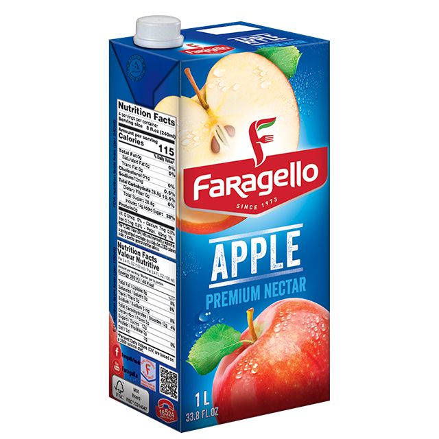 1 CARTON en Brique de Faragello Apple – Premium Nectar 1lx12