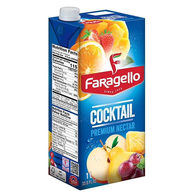 1 CARTON en Brique de Faragello Cocktail – Premium Nectar 1lx12