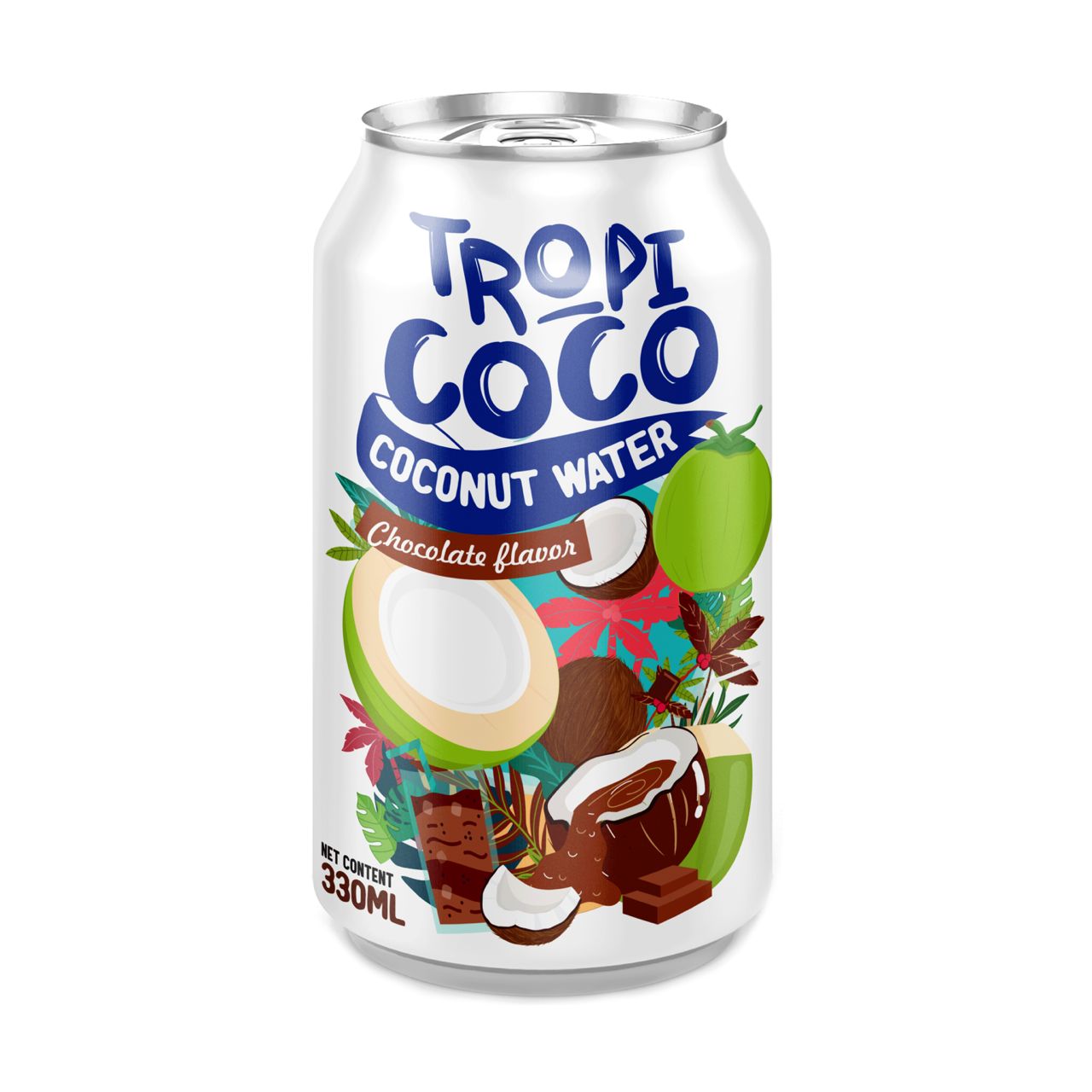 1 CARTON de Tropi Coco – Eau de coco saveur Chocolat 330mlx24