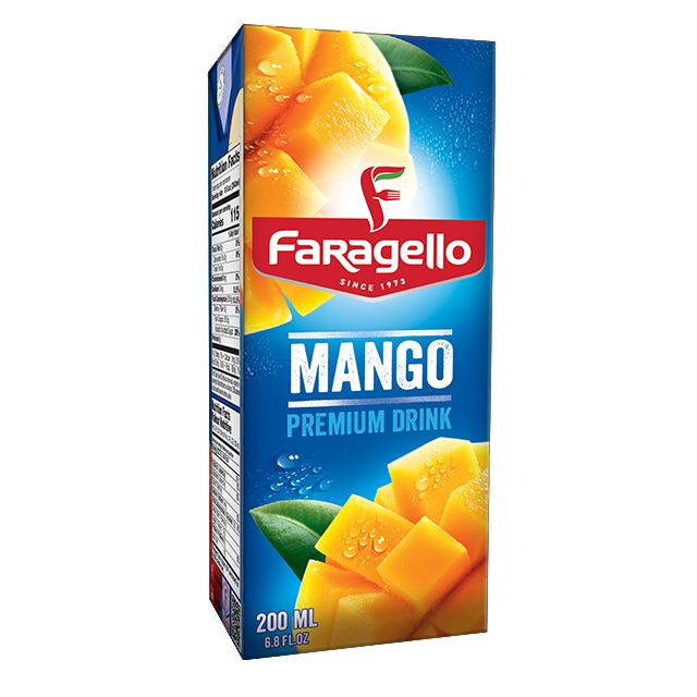 1 CARTON en Brique de Faragello Mangue – Premium Drink 200mlx24