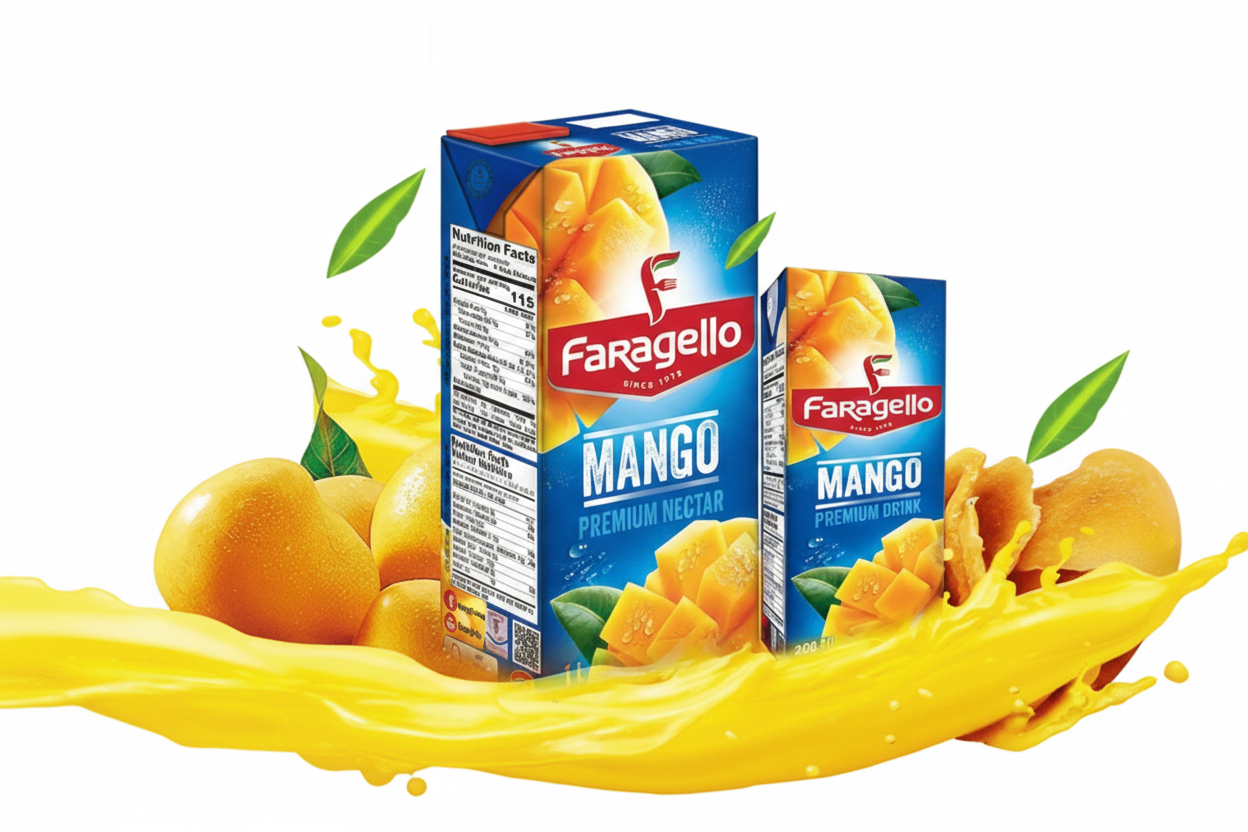 Nos Poduits Faragello en Briques de 1L, de 200ml et en Verres de 250ml