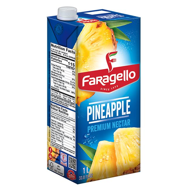 1 CARTON en Brique de Faragello Ananas –  Premium  Nectar 1lx12