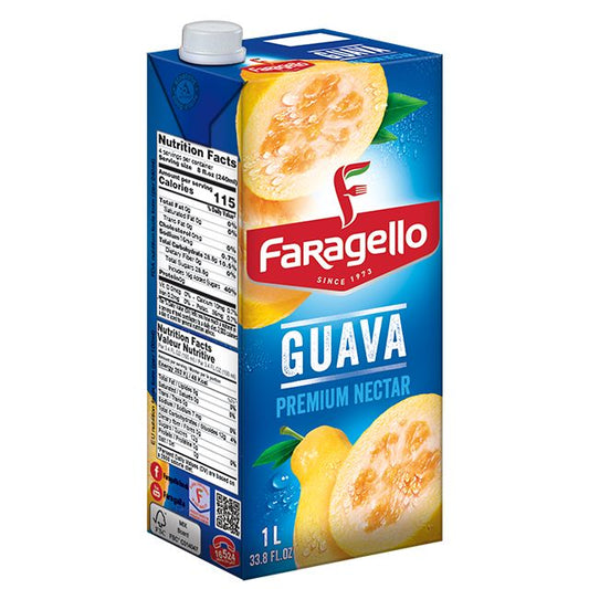1 CARTON en Brique de Faragello Guava –  Premium  Nectar 1lx12