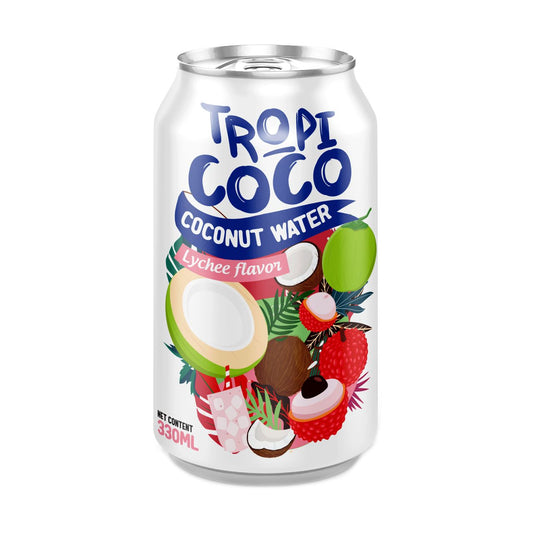 1 CARTON de  Tropi Coco Litchi – Eau de coco 330mlx24